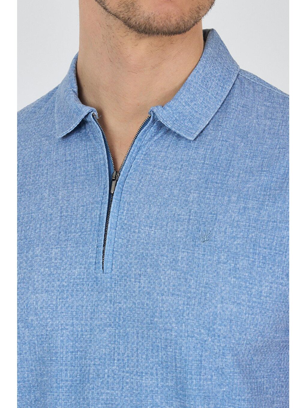 Mavi Polo Yaka Kısa Kol Cepsiz Slim Fit Classic Tişört 1011250176-3