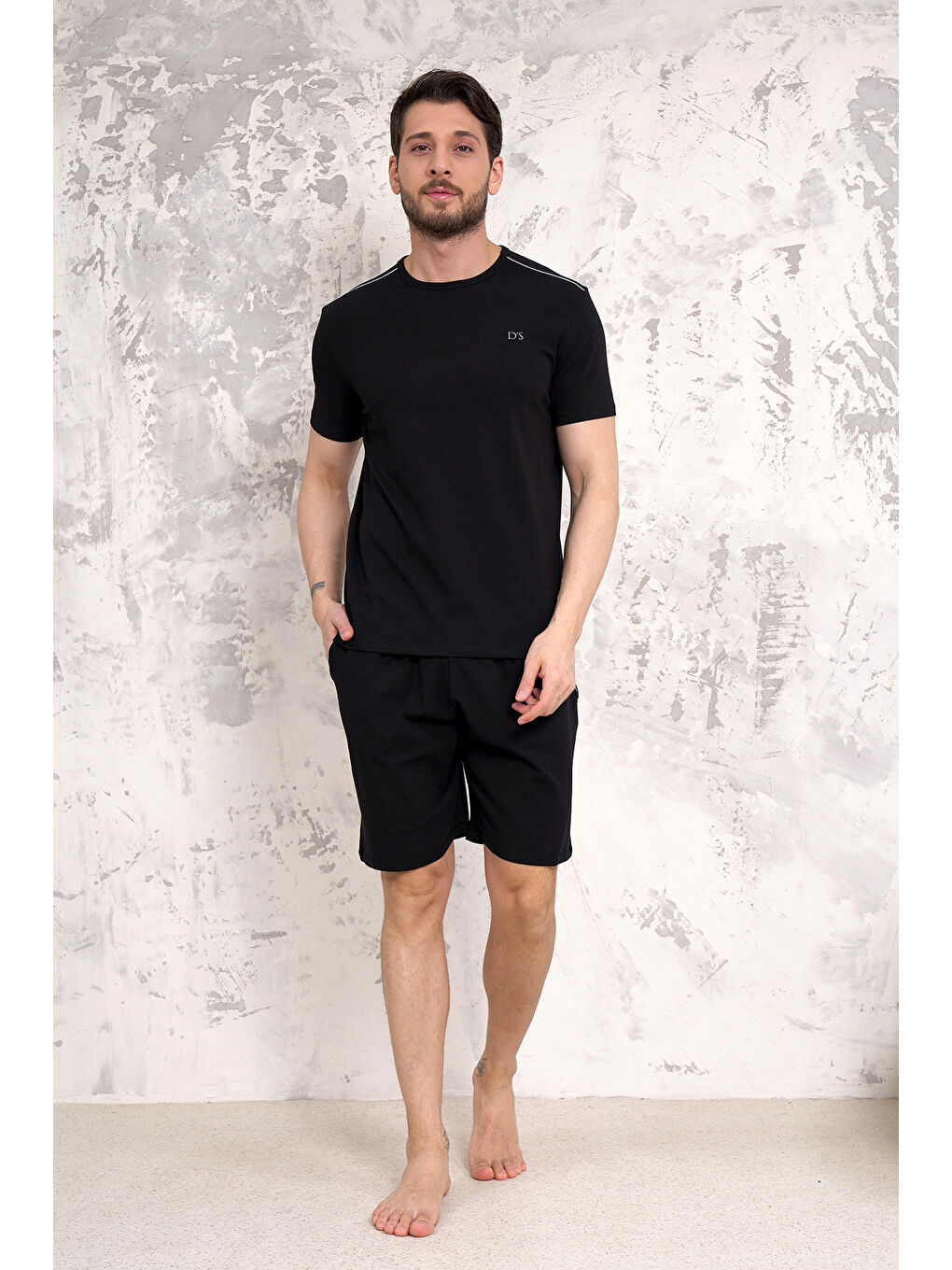 Siyah Maschio Pamuk Şort Takım SİYAH