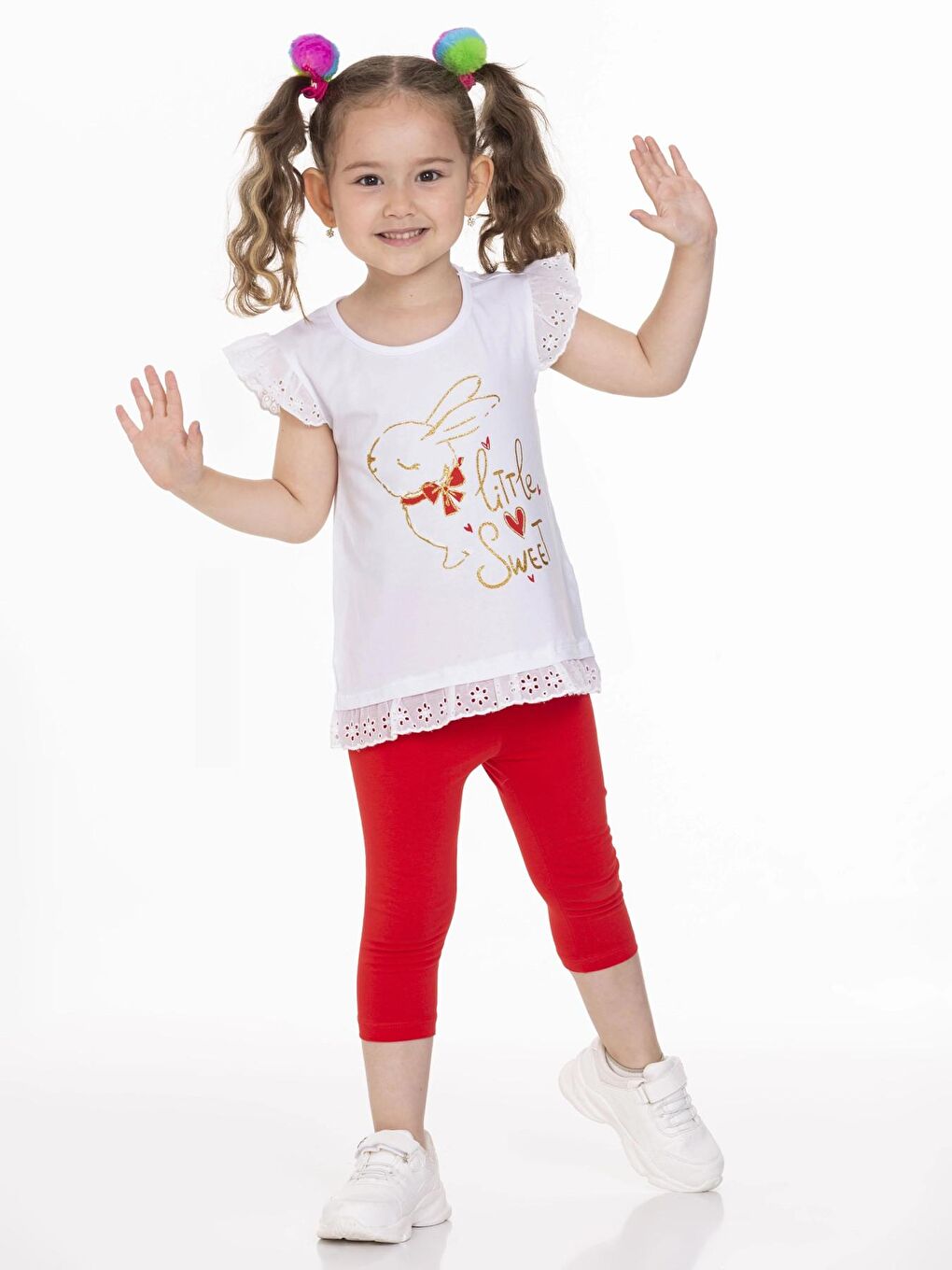 Kırmızı Tavşan Baskılı Taytlı Takım 63117