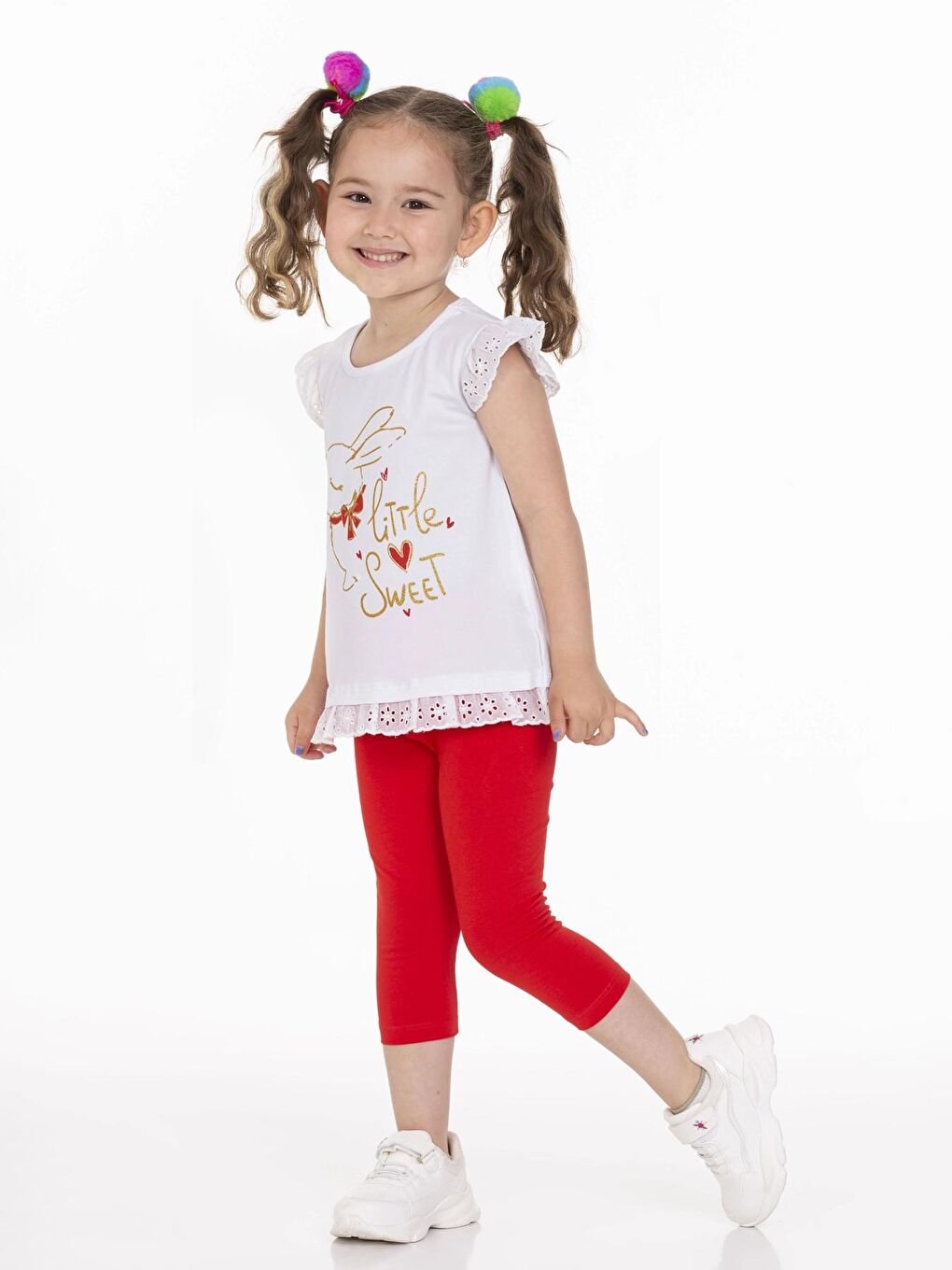 Kırmızı Tavşan Baskılı Taytlı Takım 63117-2