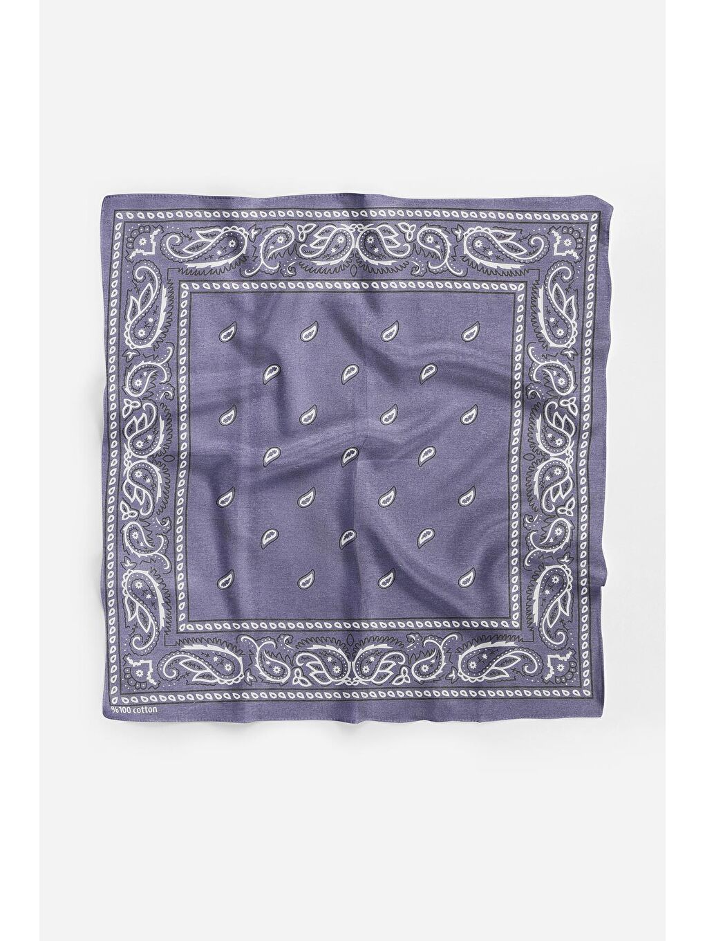 Karışık Şal Desenli Kare Pamuk Bandana Fular