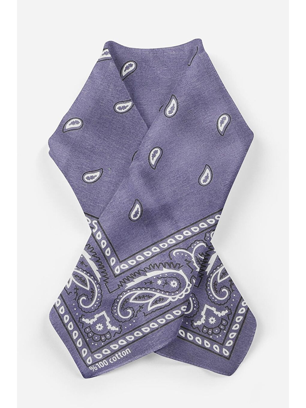 Karışık Şal Desenli Kare Pamuk Bandana Fular-1