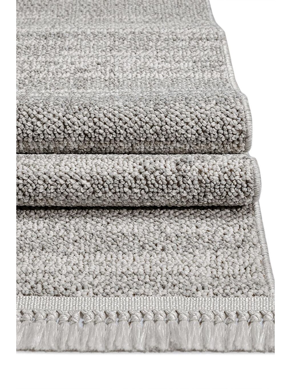 Beyaz Konfor Bastia 1276 Krem Gri Yumuşak Örgü Modern Dokuma Bukle Halı-80x150-2