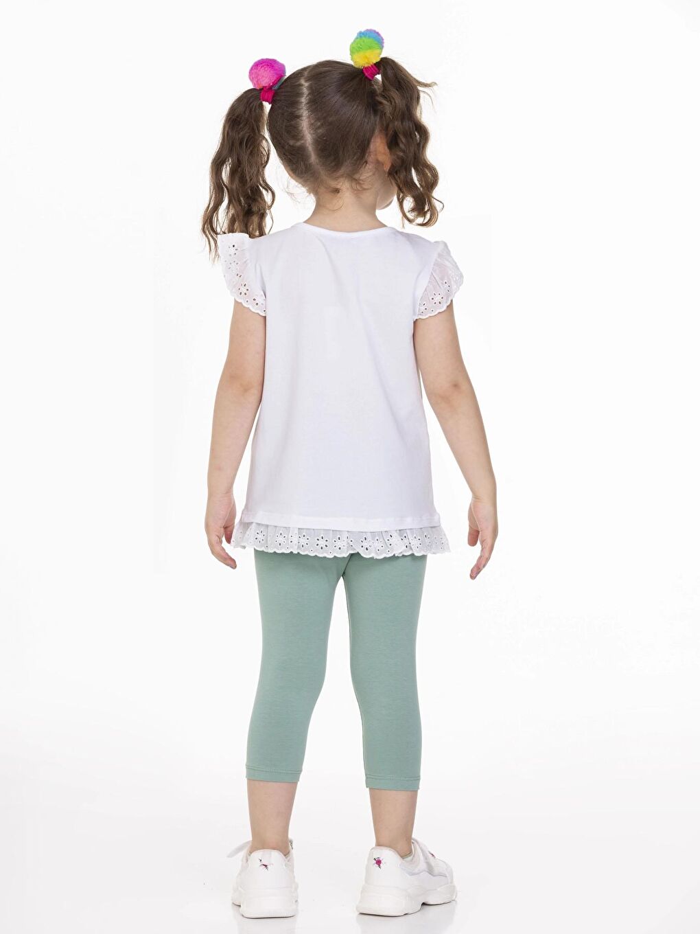 Yeşil Tavşan Baskılı Taytlı Takım 63117-3