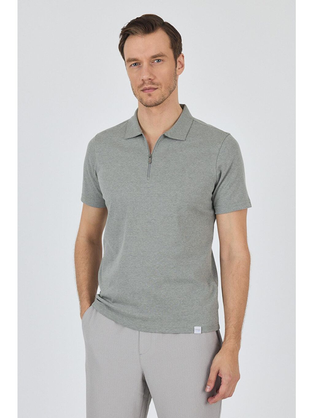 Koyu Yeşil Kısa Kol Düz Suprem Polo Yaka Cepsiz Pamuklu Casual Slim Fit Tişört 1011250164_700-2