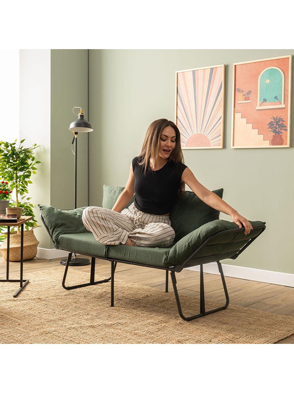 Viper İkili Katlanır Yataklı Koltuk Keten Haki-2