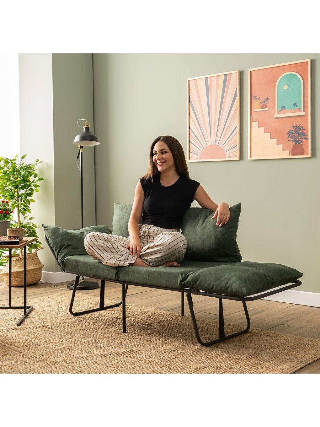 Viper İkili Katlanır Yataklı Koltuk Keten Haki-3