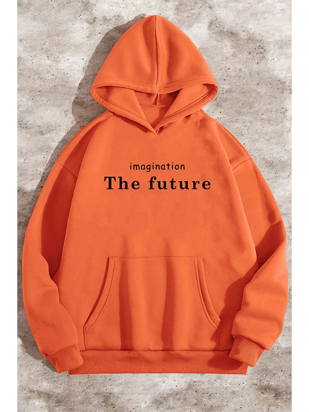 uyguntarz Turuncu The Future Baskılı Oversize Sweatshirt