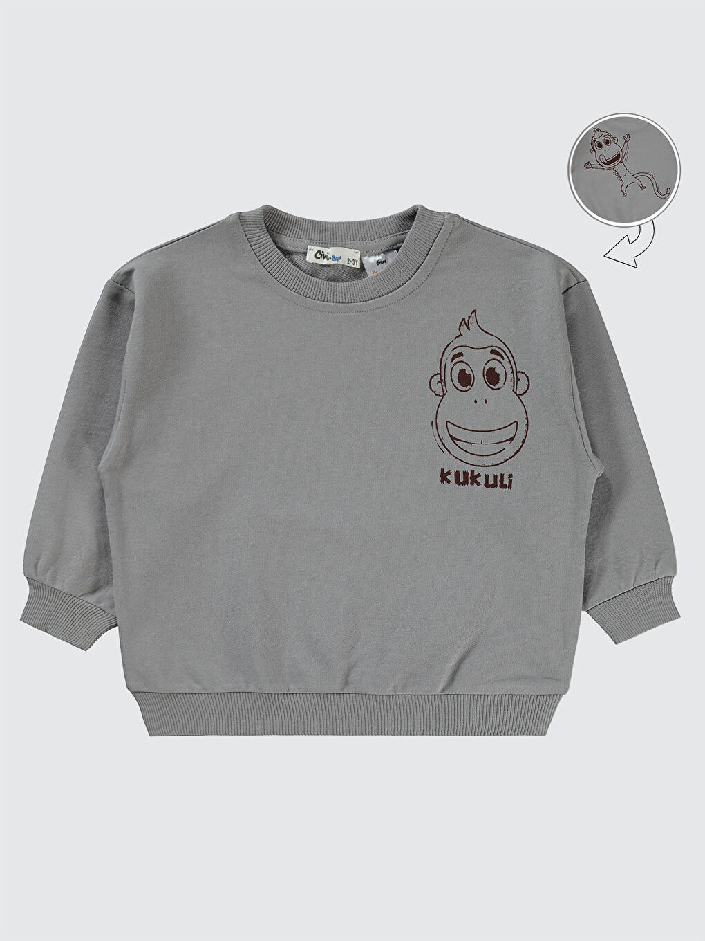 Civil Boys Erkek Çocuk Sweatshirt 2-5 Yaş Gri