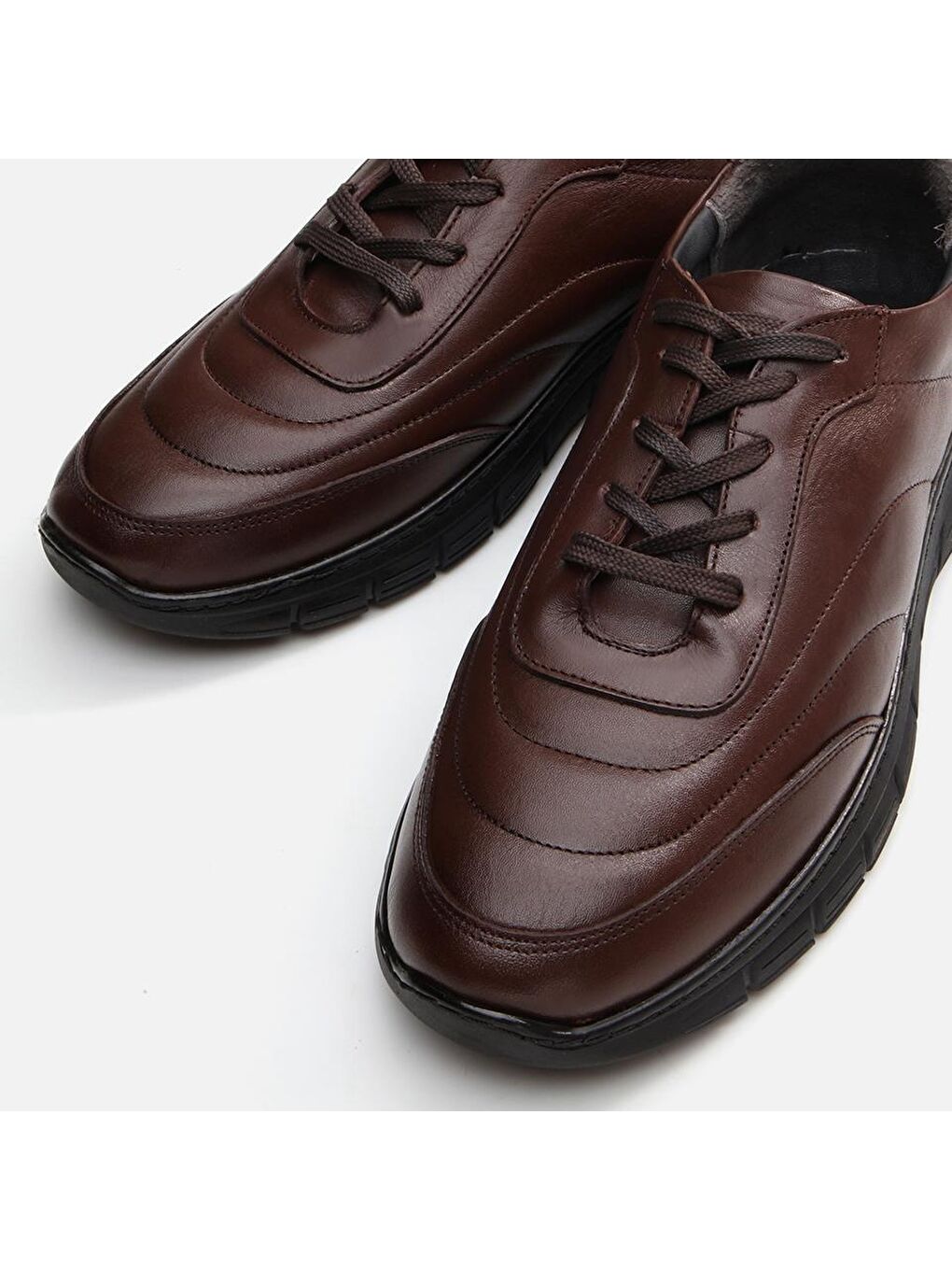 Kahverengi Hakiki Deri Kahve Erkek Spor Ayakkabı-3