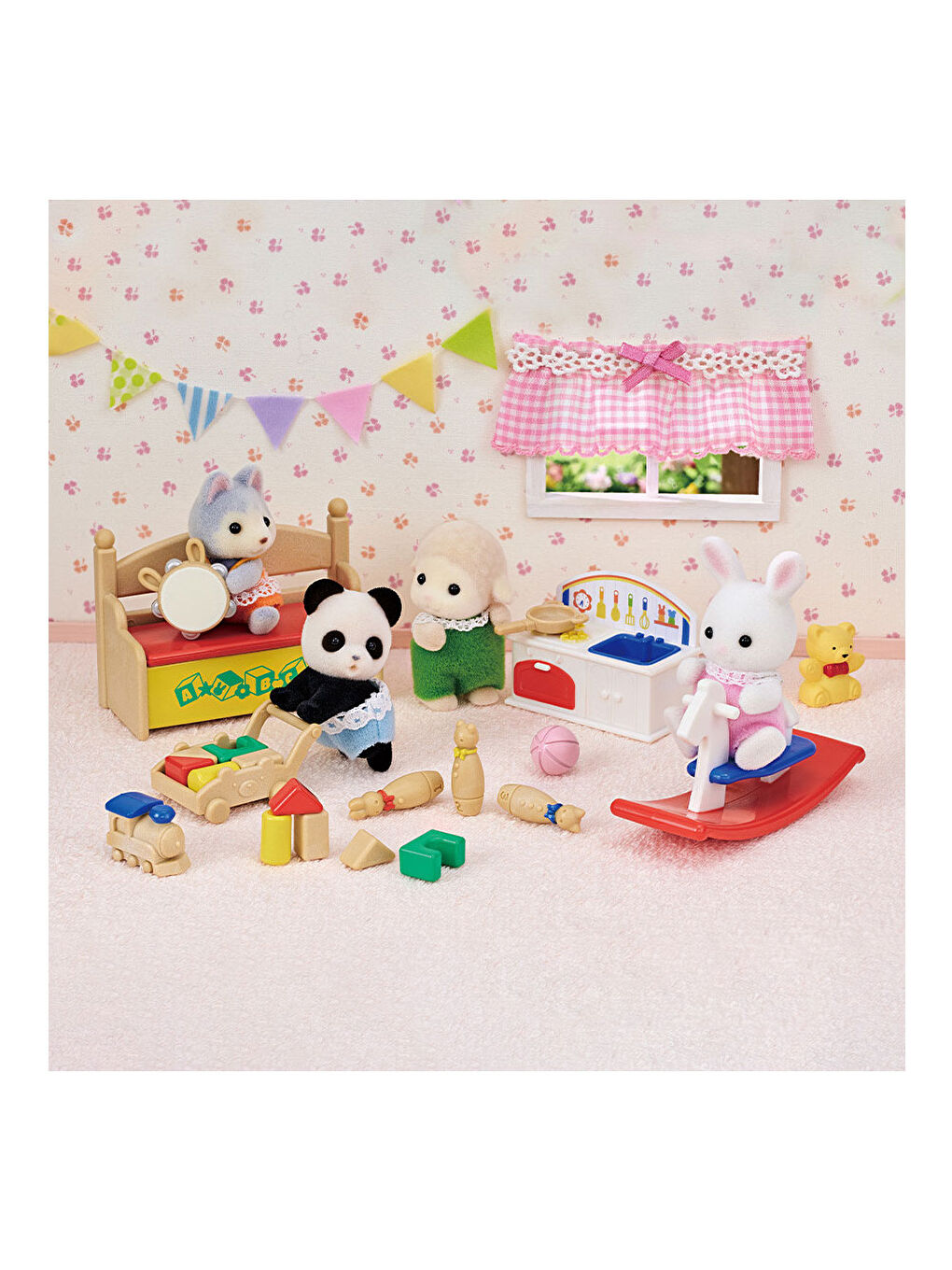 Sylvanian Families Renksiz Tavşan ve Panda Bebeğin Oyun Odası 5709 - 1