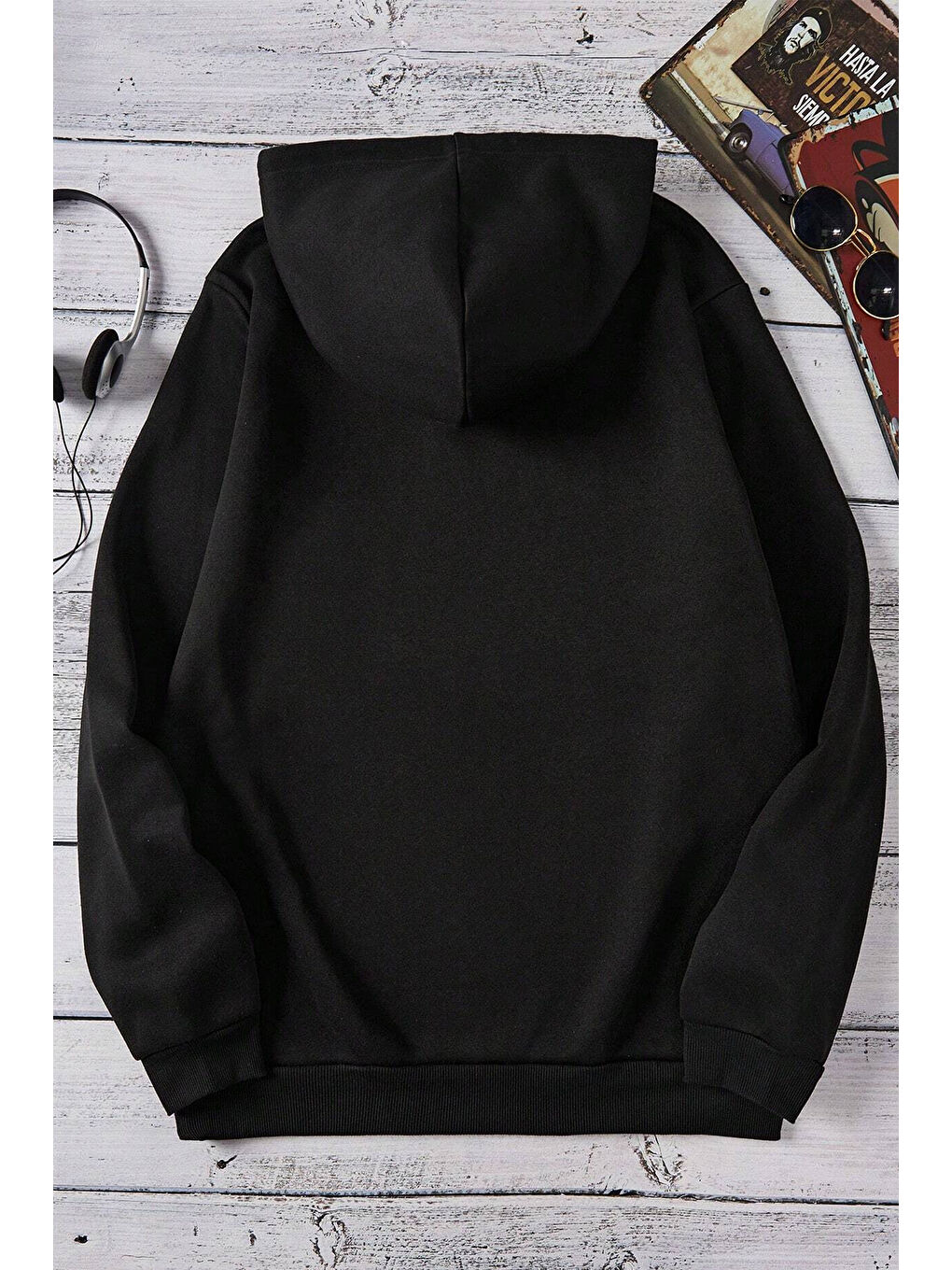 uyguntarz Siyah Miami Baskılı Oversize Sweatshirt - 1