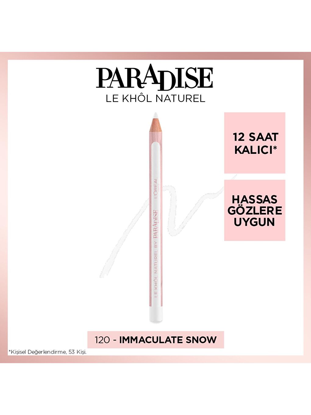 L'Oreal Paris Beyaz Paradise Le Khol Göz Kalemi 120 Immaculate Snow