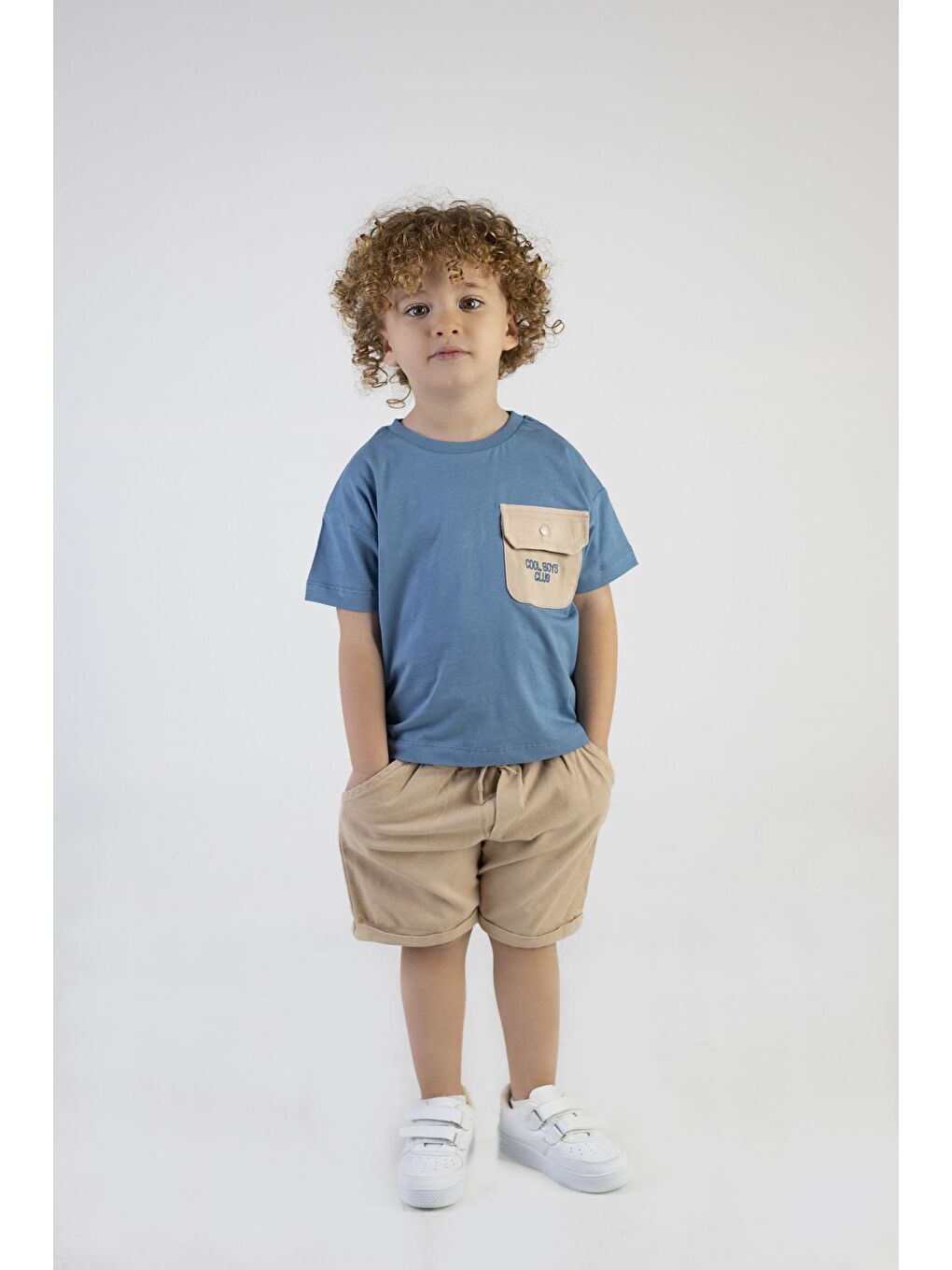 Mavi Erkek Çocuk Cool Boys Baskılı-Gardin Pantalon Alt Üst Takım-4