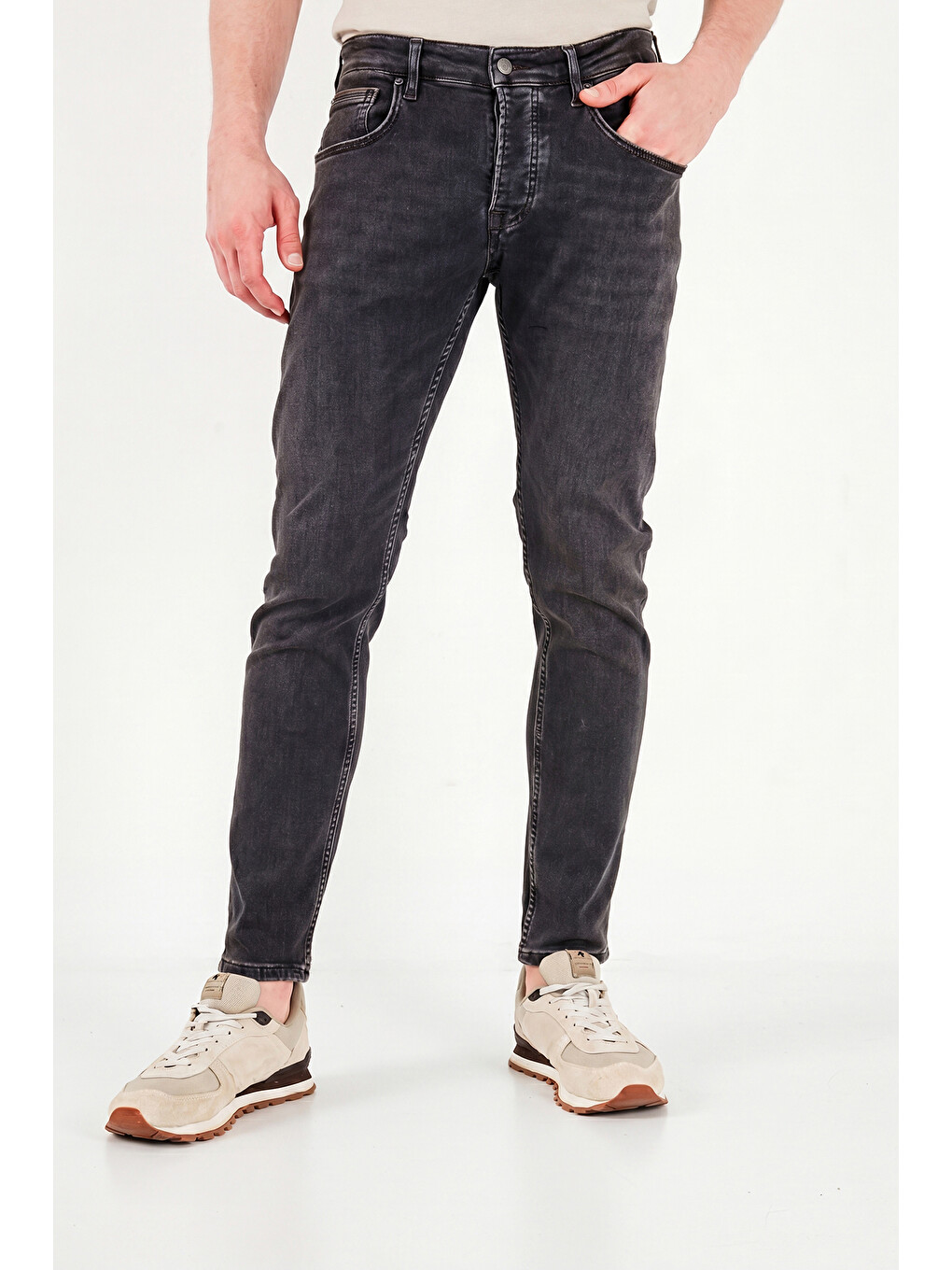 Siyah Pamuklu Slim Fit Düşük Bel Jeans 1135C87NAPOLI-1