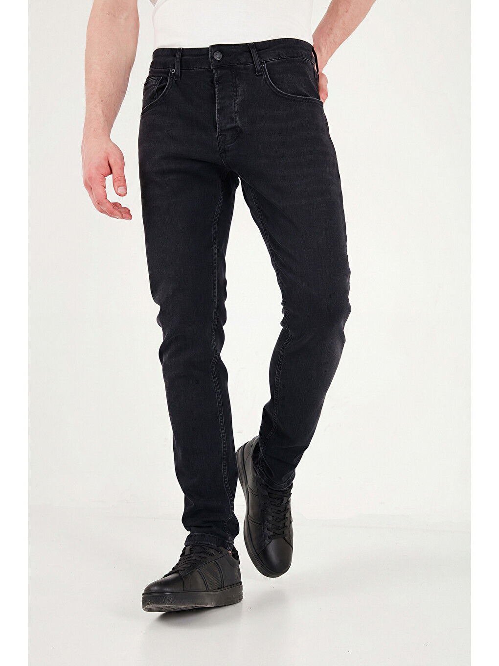 Siyah Pamuklu Slim Fit Normal Bel Jeans 1135C83NAPOLI-1
