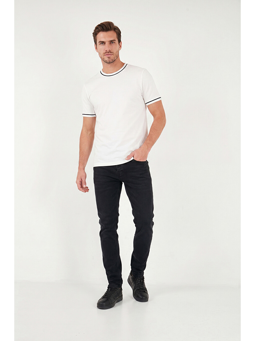 Siyah Pamuklu Slim Fit Normal Bel Jeans 1135C83NAPOLI-2