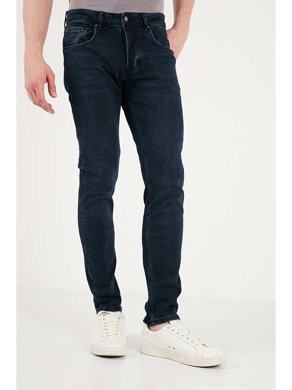 Lacivert Pamuklu Slim Fit Normal Bel Jeans 1135C64NAPOLI-4