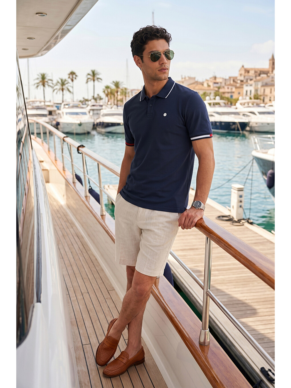 Lacivert Pamuklu Regular Fit Düğmeli Polo T Shirt 5904066