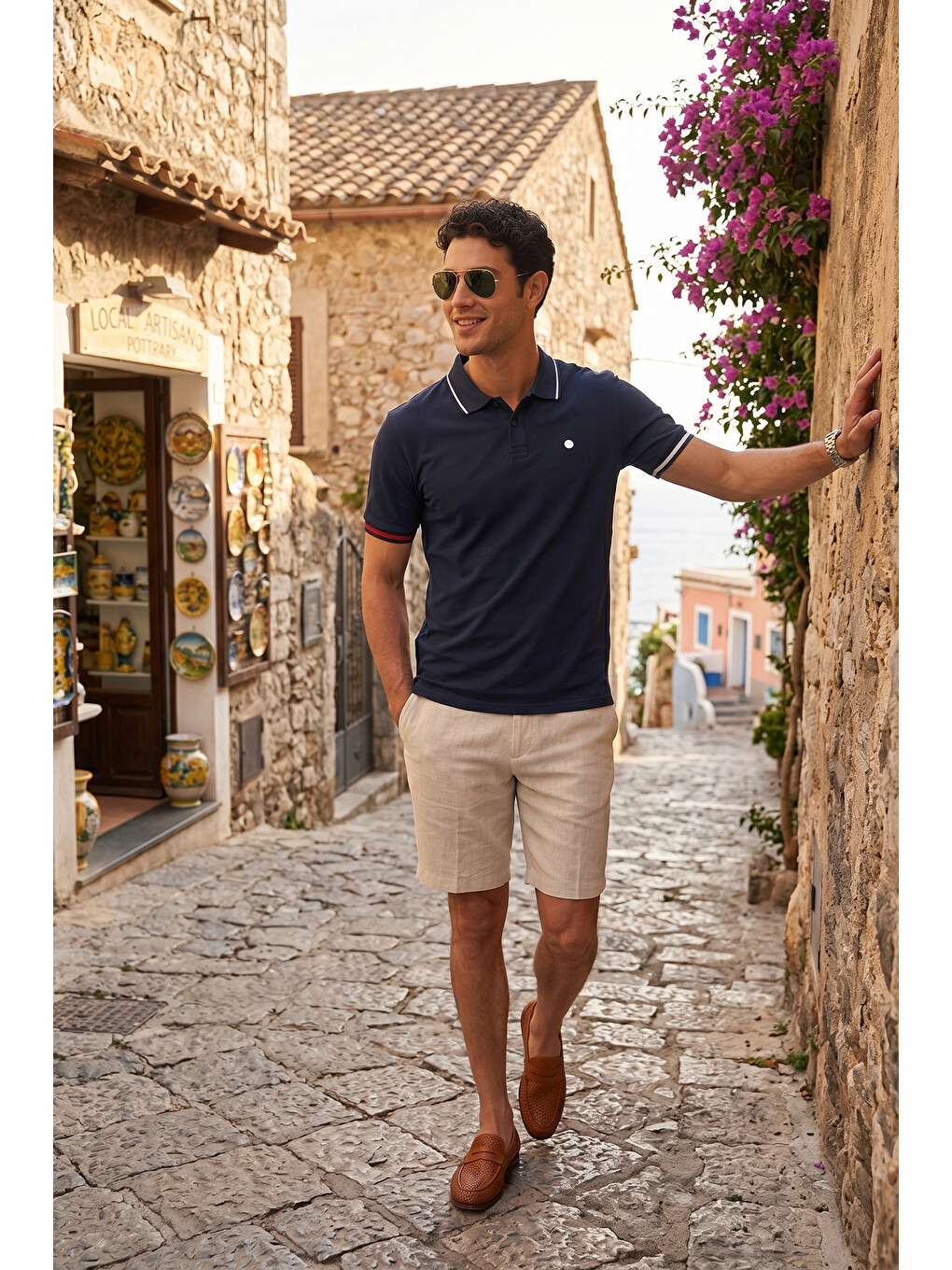 Lacivert Pamuklu Regular Fit Düğmeli Polo T Shirt 5904066-1