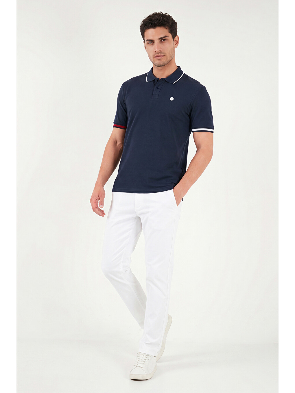 Lacivert Pamuklu Regular Fit Düğmeli Polo T Shirt 5904066-2