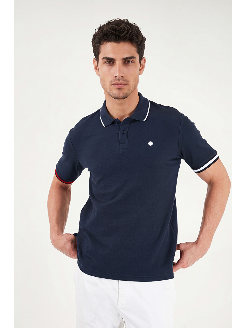 Lacivert Pamuklu Regular Fit Düğmeli Polo T Shirt 5904066-3