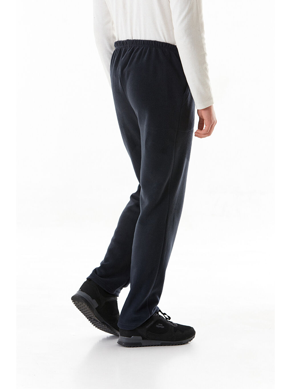 Lacivert Beli Lastikli Cepli Polar Eşofman Altı-3