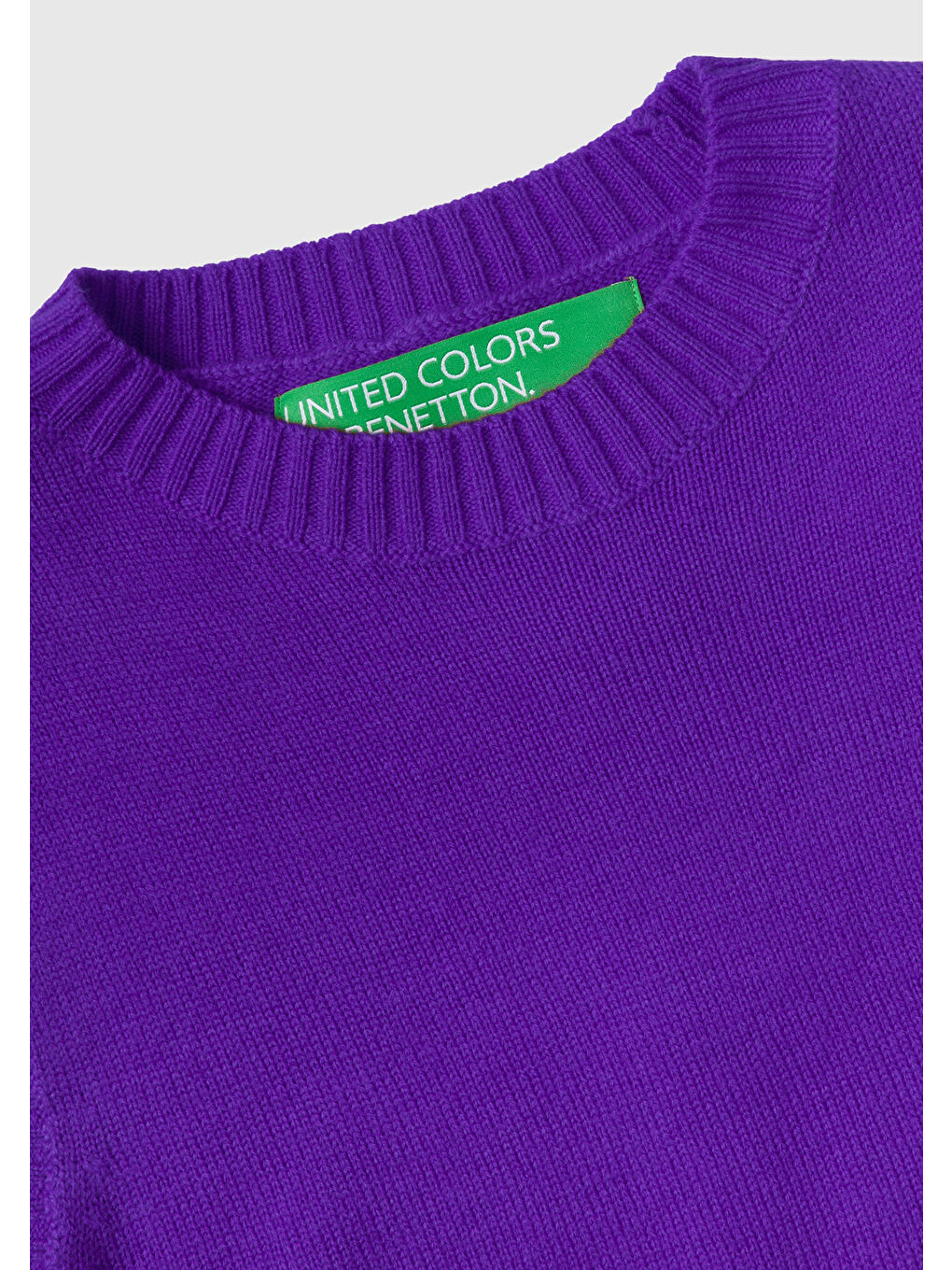 United Colors Of Benetton Kadın Mor Yün Karışımlı Arkası Uzun Süveter - 4