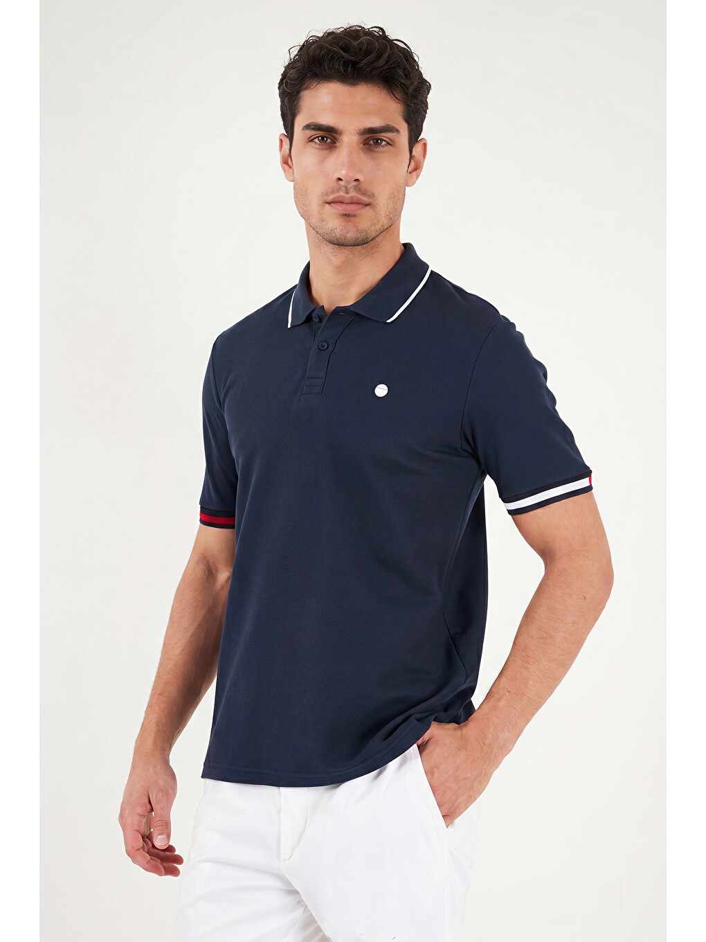 Lacivert Pamuklu Regular Fit Düğmeli Polo T Shirt 5904066-5