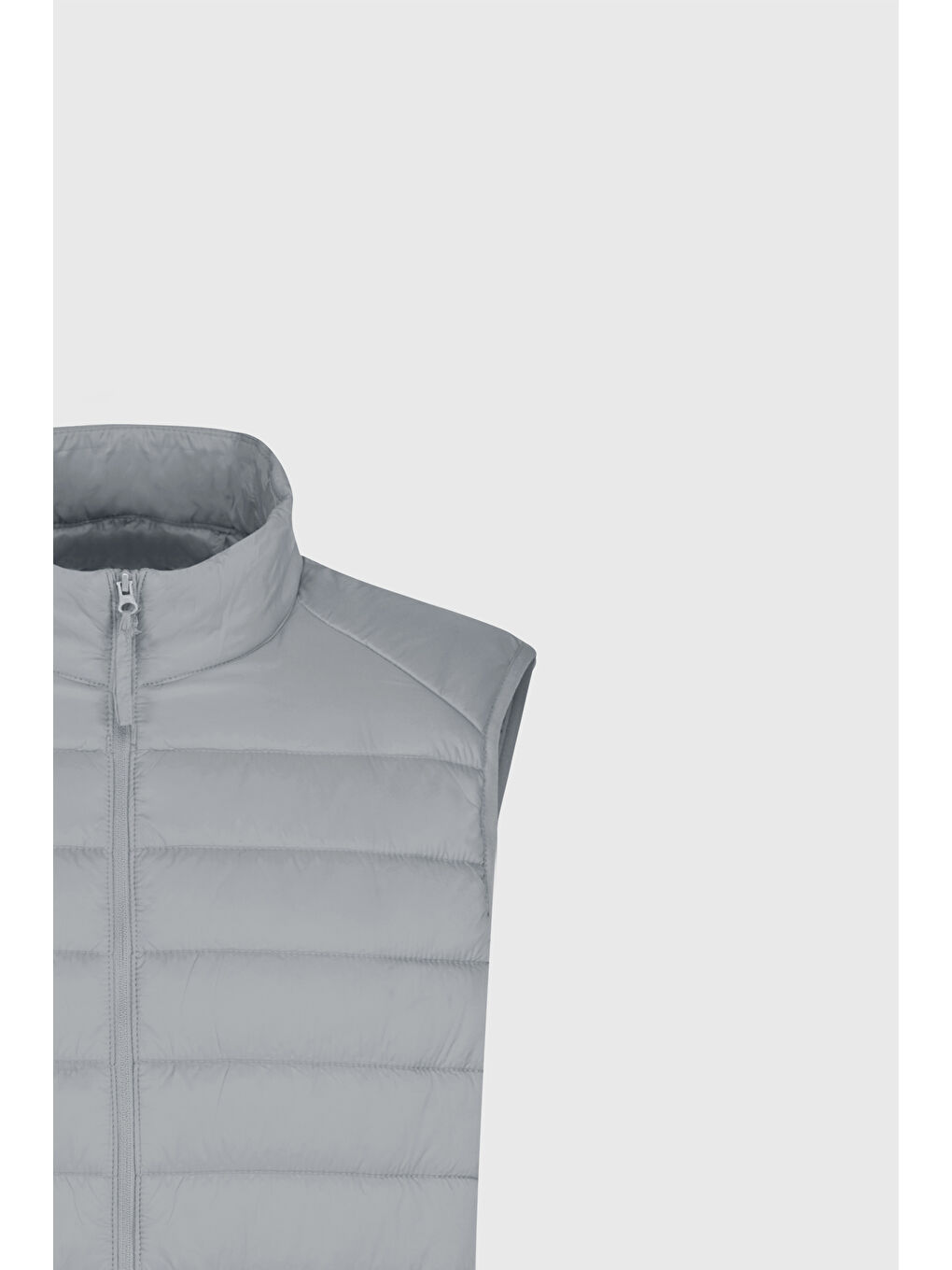 Erkek Gri Rüzgar Geçirmez Taşınabilir Çantalı Sıcak Tutan Elyaf Dolgulu Ultra Hafif Standart Fit Şi--6