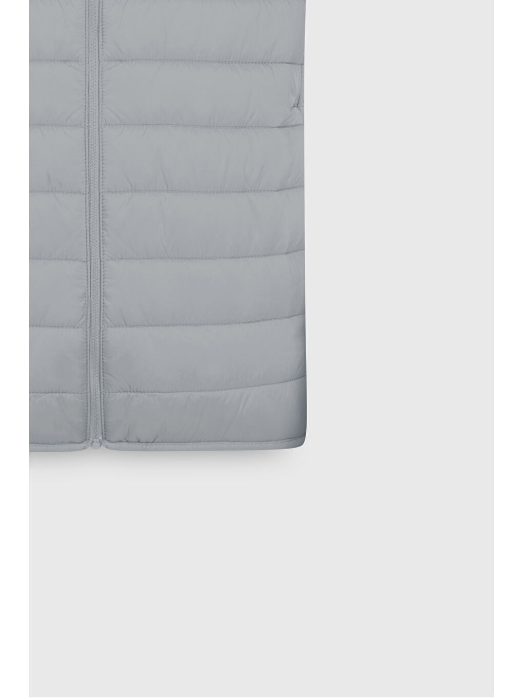 Erkek Gri Rüzgar Geçirmez Taşınabilir Çantalı Sıcak Tutan Elyaf Dolgulu Ultra Hafif Standart Fit Şi--7