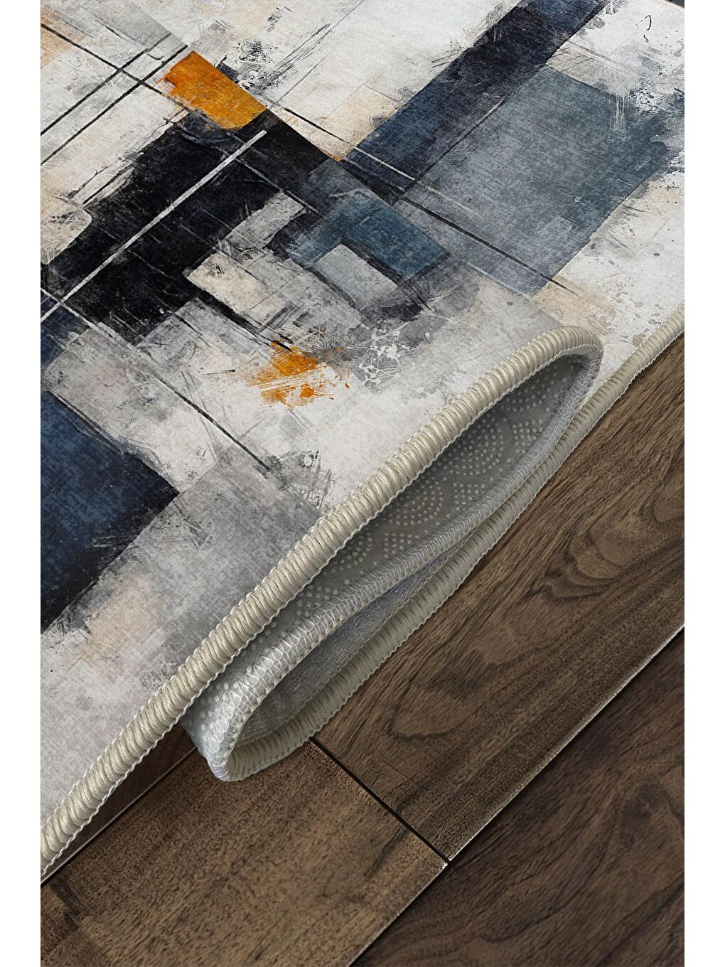 Karışık Özel Tasarım, Kaymaz Taban, İnce, Yıkanabilir, Modern Halı WOOKECE1439 120x180-4