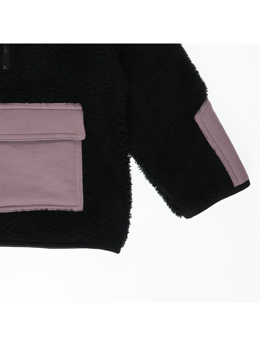 Siyah Erkek Çocuk Kanguru Cepli Pelüş Sweatshirt-2