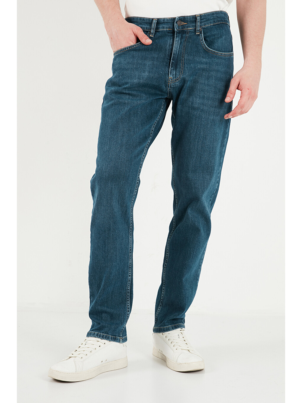 Yeşil Pamuklu Comfort Fit Normal Bel Jeans 4400C52TEXAS-4