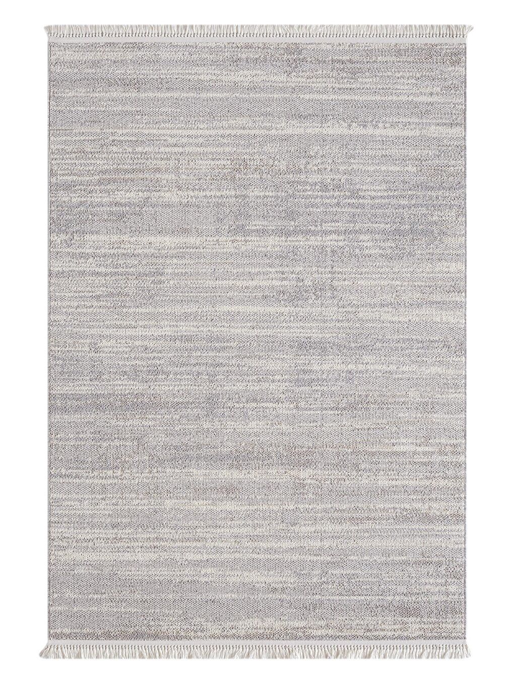 Beyaz Konfor Bastia 1276 Krem Gri Yumuşak Örgü Modern Dokuma Bukle Halı-140x200-3