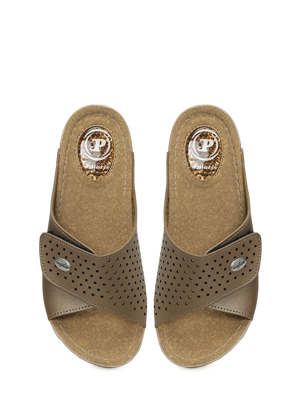 Sarı 167244.Z Bronz Kadın Terlik-3