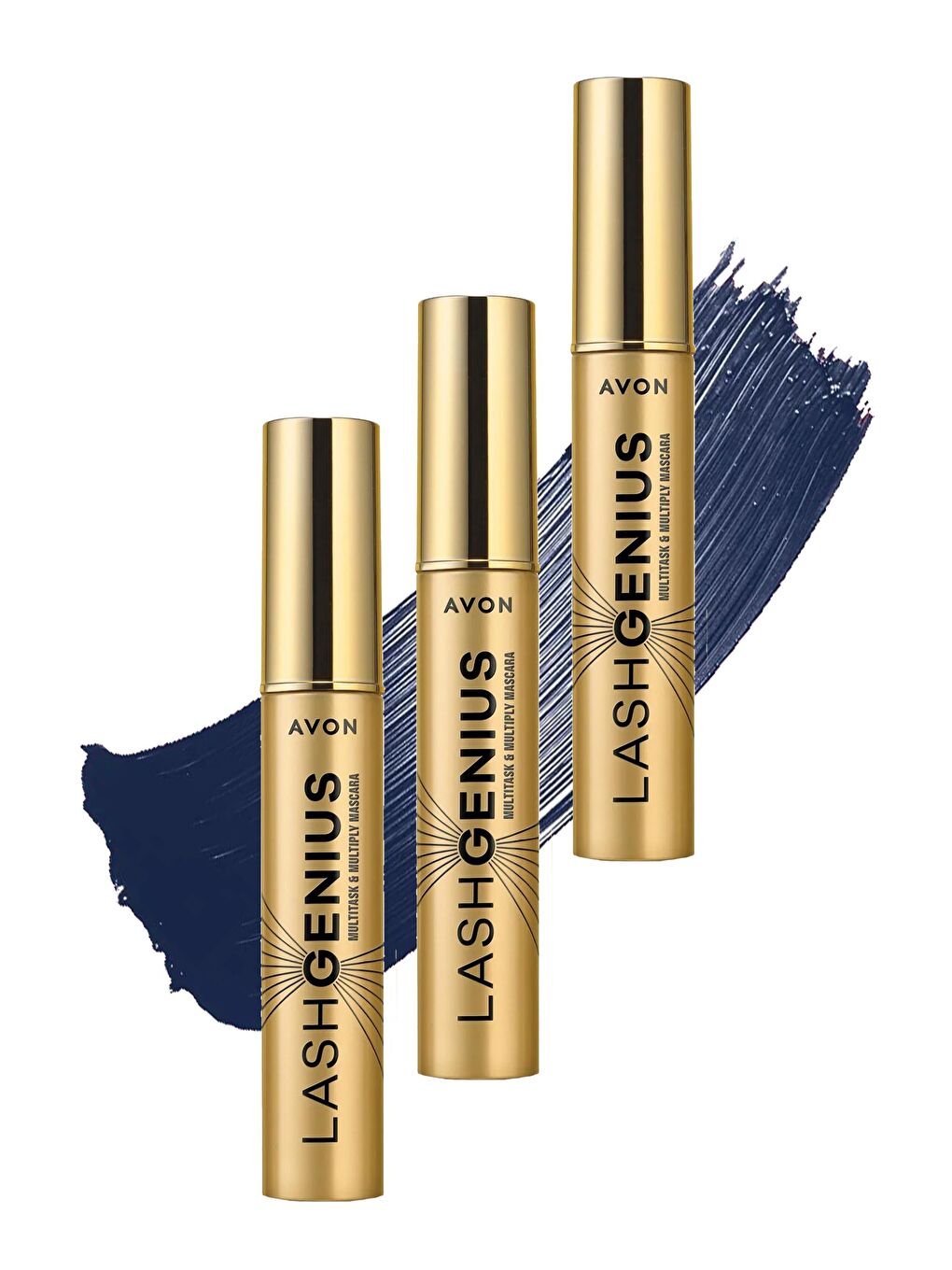 AVON Renksiz True Lash Genius 5 Etkili Maskara 10 Ml. Modern Navy Üçlü Set