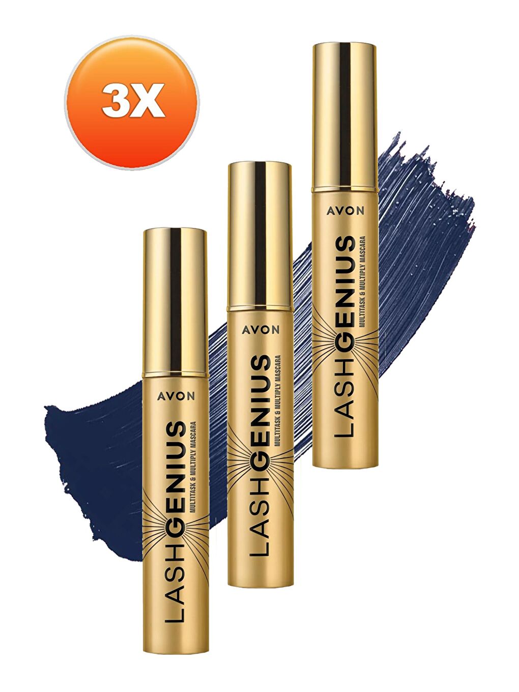 AVON Renksiz True Lash Genius 5 Etkili Maskara 10 Ml. Modern Navy Üçlü Set - 1