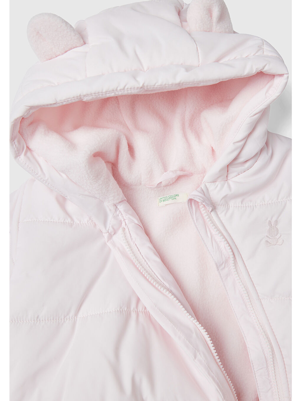 Bebek Açık Pembe Kulaklı İçi Polarlı Mont-2