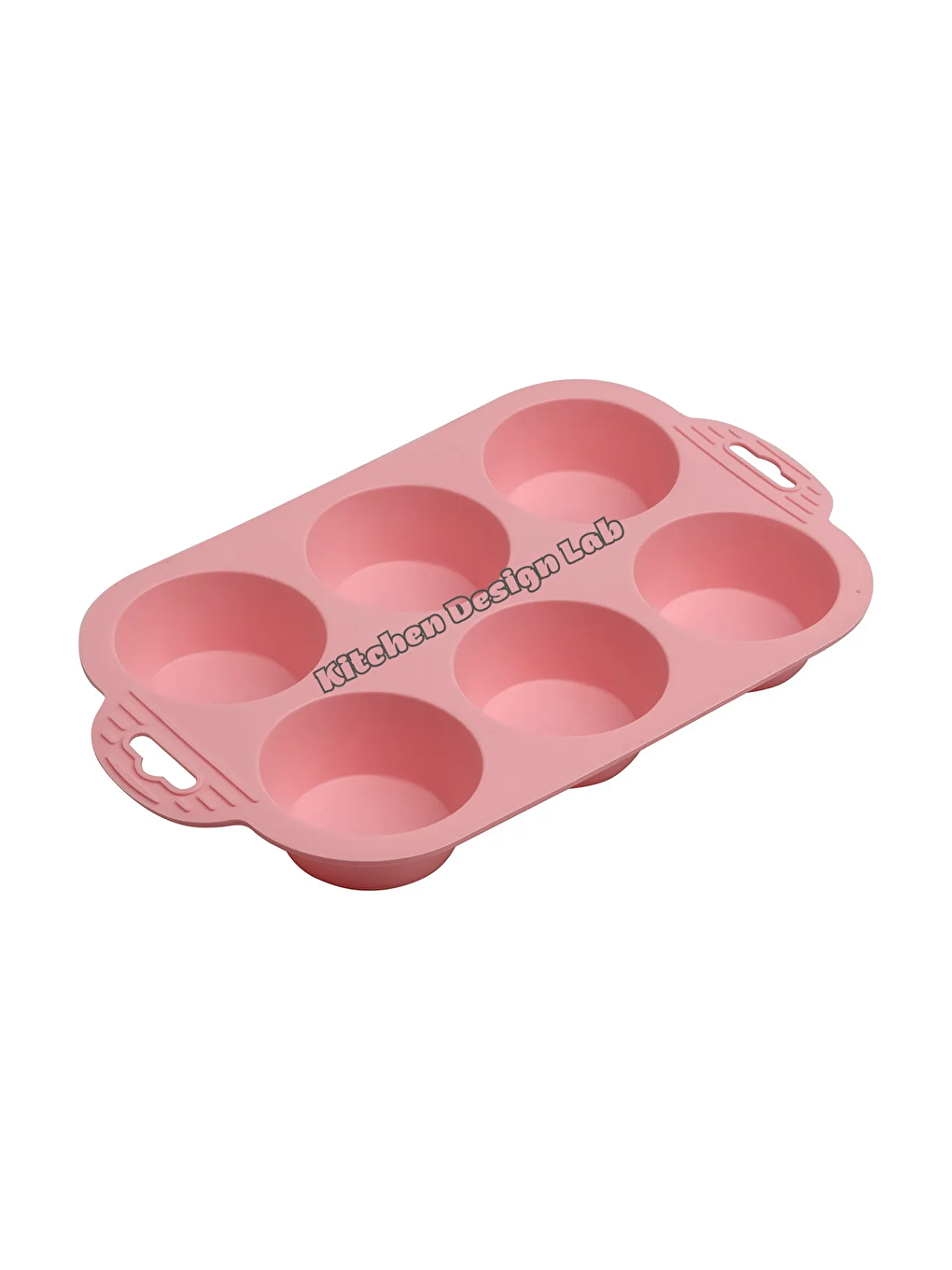 Kitchen Design Lab Tek Parça Pembe 6'lı Silikon Mini Kek Kalıbı - Muffin Kalıbı 6lı Kalıp Göbekli Kek Kalıbı 24x16cm