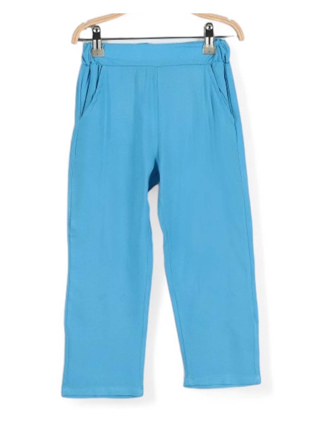 Mavi Kız Çocuk 2-3-4-5-6 Yaş Müslin Pantalonlu Yazlık Takım-3