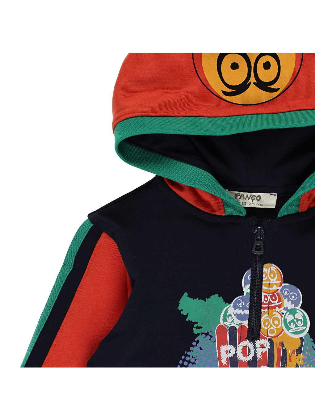 Lacivert Erkek Çocuk Baskı Detaylı Kapüşonlu Sweatshirt-4