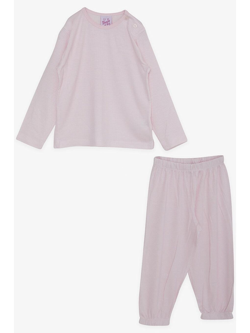 Kız Bebek Pijama Takımı Kazayağı Desenli Pembe (9 Ay)