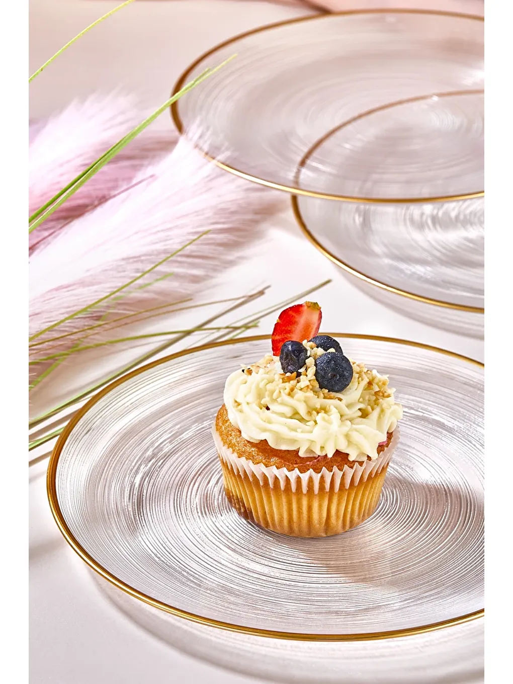 Renksiz Ares 6 Parça Pasta/Kek/Tatlı Tabağı Seti-1