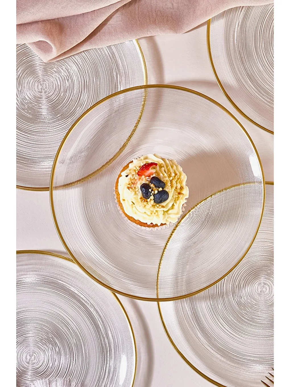 Renksiz Ares 6 Parça Pasta/Kek/Tatlı Tabağı Seti-2