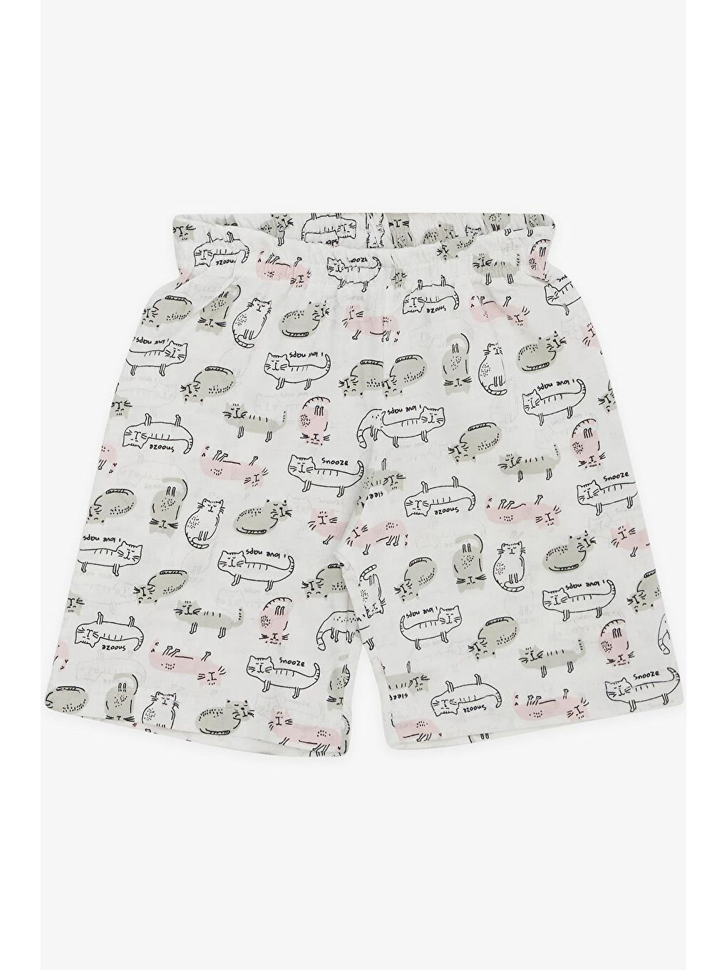 Kız Bebek Pijama Takımı Renkli Kedicik Desenli Beyaz (9 Ay)-3