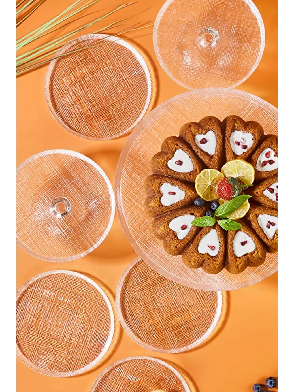 Renksiz Felix 9 Parça Pasta/Kek/Tatlı Sunum Seti-2