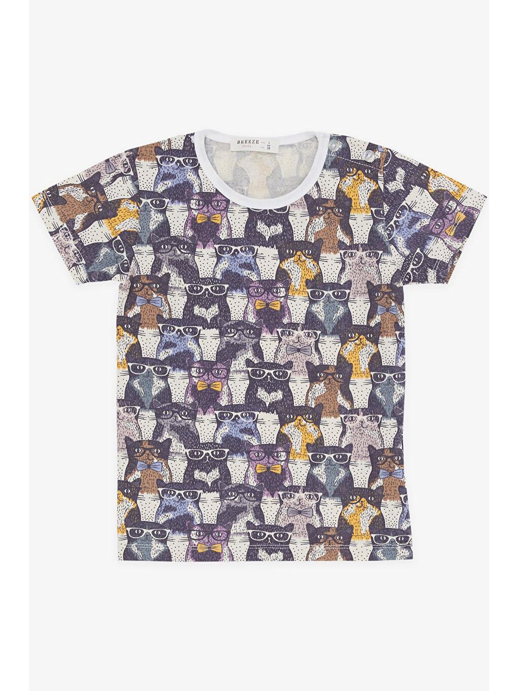 Kız Bebek Kısa Kollu Pijama Takımı Gözlüklü Kedicik Desenli Karışık Renk (9 Ay-1 Yaş)-2