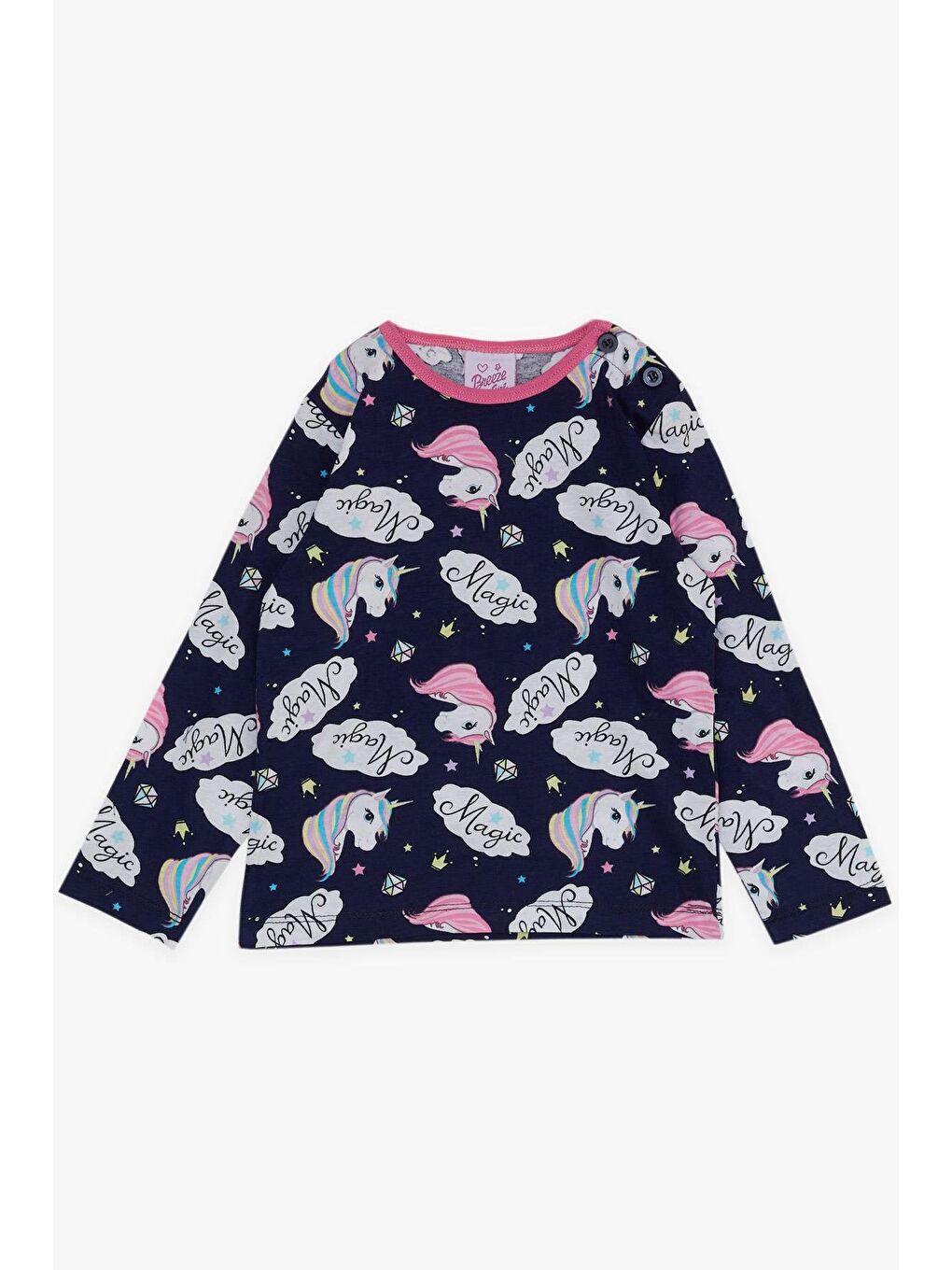 Kız Bebek Pijama Takımı Desenli Lacivert (9 Ay-1 Yaş)-2