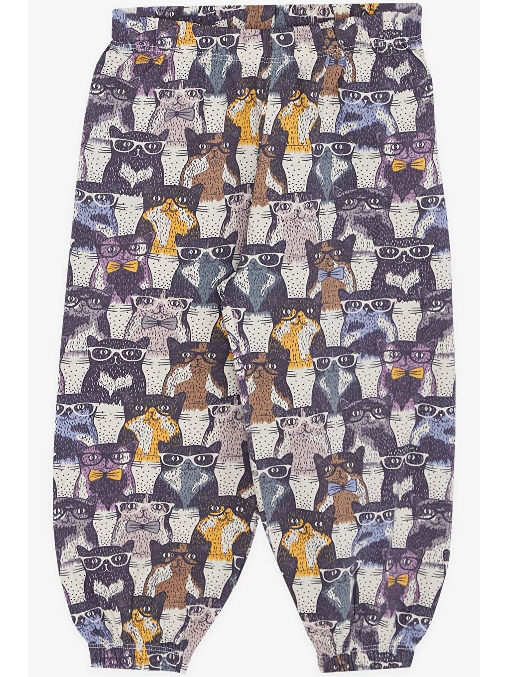 Kız Bebek Kısa Kollu Pijama Takımı Gözlüklü Kedicik Desenli Karışık Renk (9 Ay-1 Yaş)-3